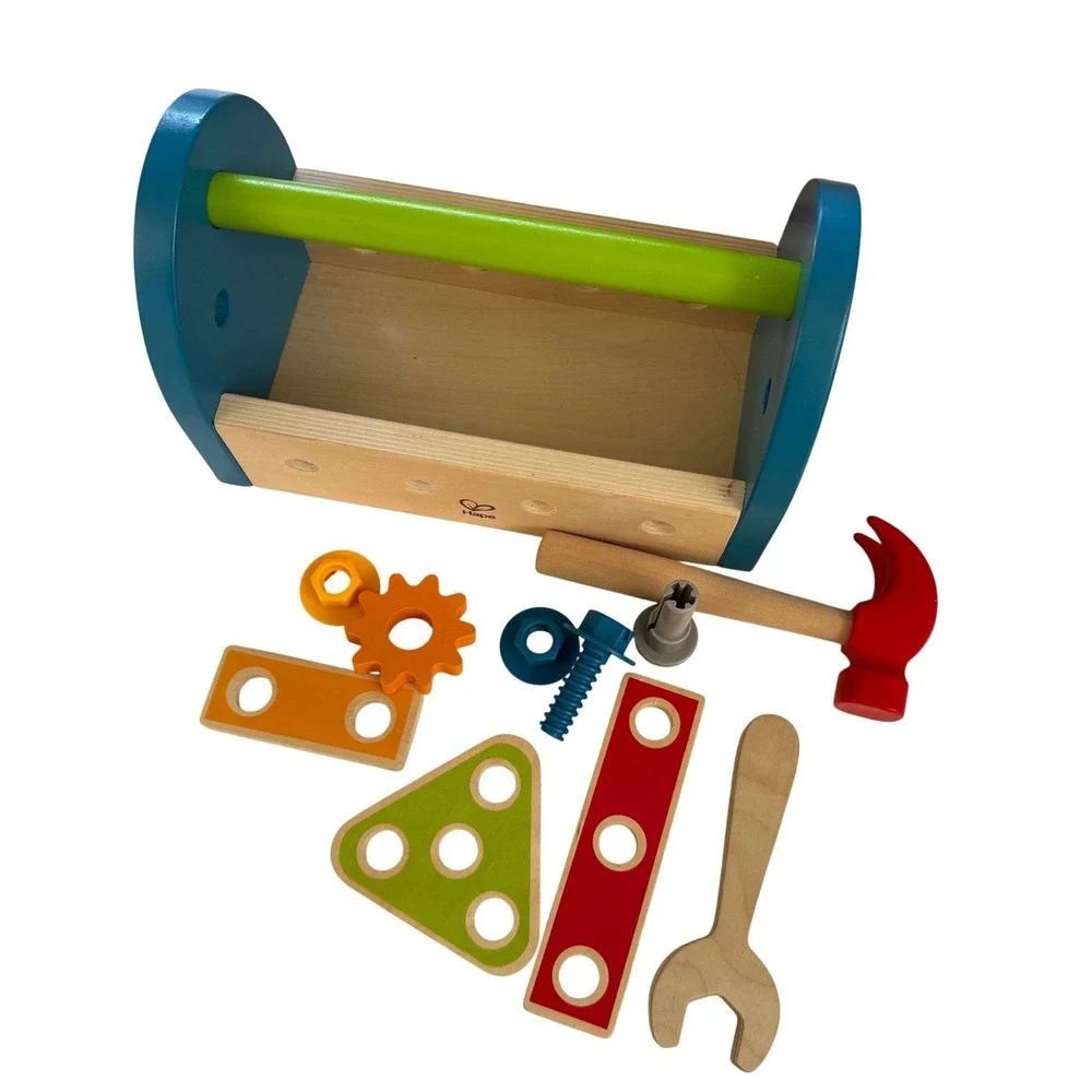 Hape Fix It Tool Box Wooden Toy‎ Set w/ Box – Partial Set + Extra Tools